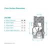 airvent DG 1500 glazed in window vent cross section dimensions