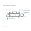 airvent SM 1200 surface mounted window vent cross section dimensions