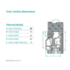 airvent Thermal break glazed in window vent cross section dimensions