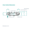 airvent SM Tip Vent cross section dimensions - surface mounted window vent